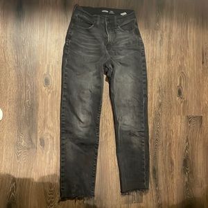 Old Navy High Rise Straight Black Jeans, Size 0